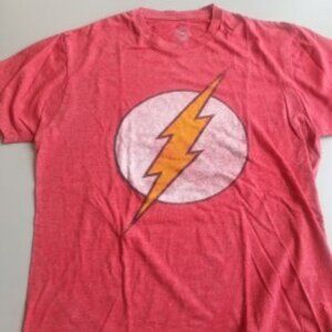 DC Comics Originals Graphic T-Shirt Mens L Red Crew Neck Short Sleeve Flash Logo